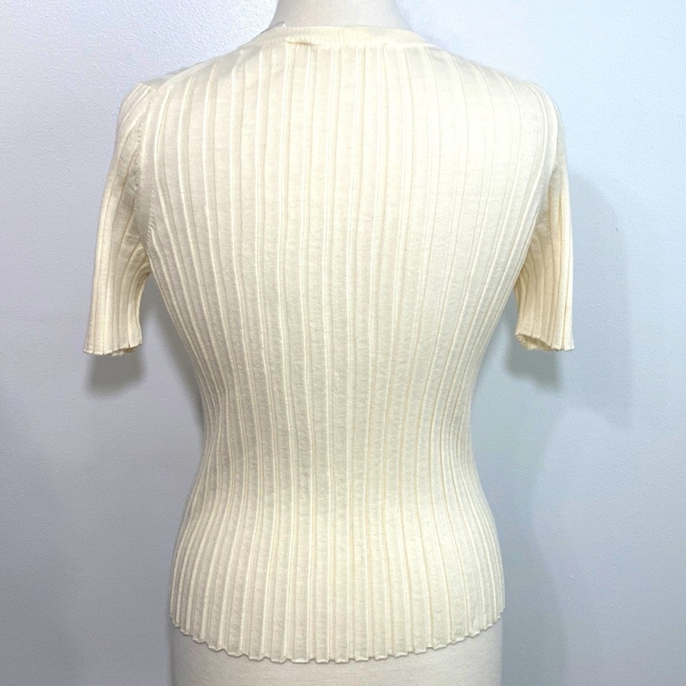 Helmut Lang Fine Ribbed Wool Crewneck Sweater Top Size Large - Picture 5 of 7